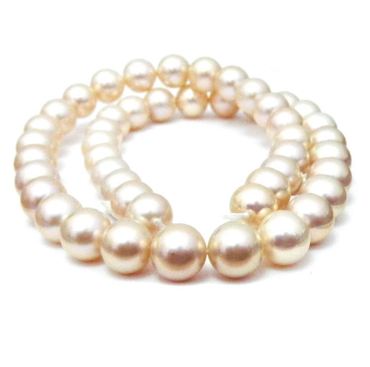 Gold Natural Shades AAA 9-10mm Round Pearls